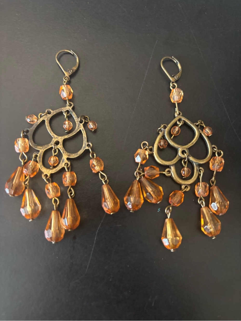 Amber Drop Chandelier Earrings for Women